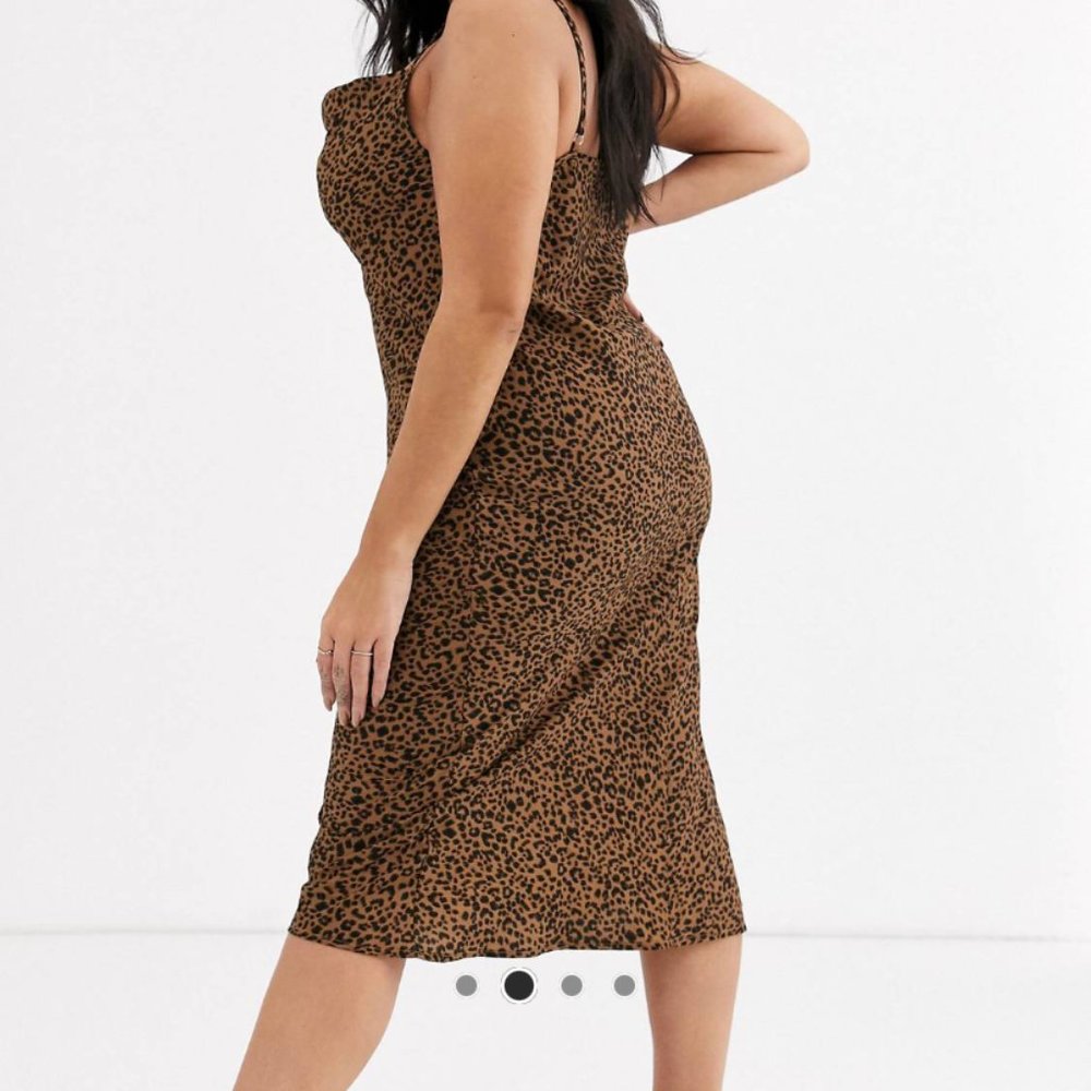 Koco & K Plus cowl neck midi dress in leopard